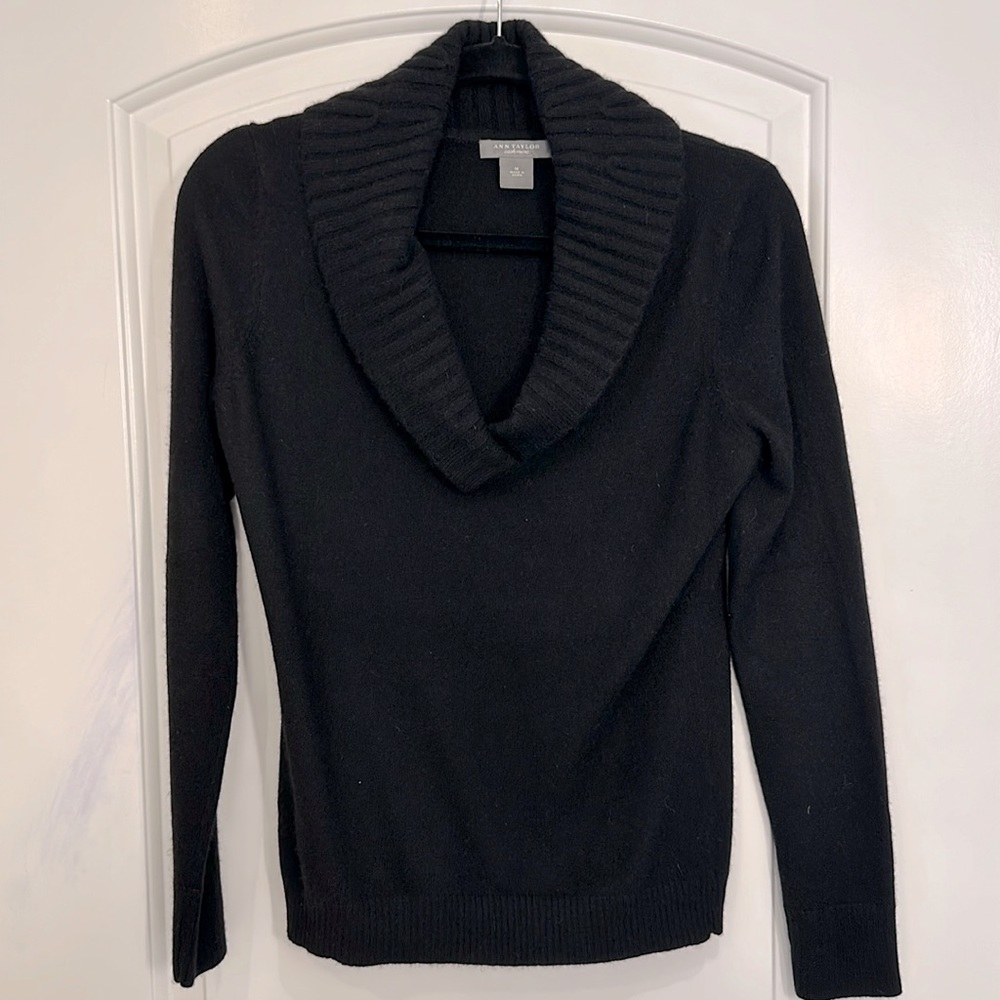 Ann Taylor Cashmere Shawl Collared Sweater